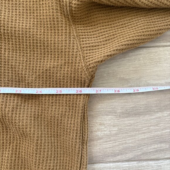 Aerie Cozy Waffle Hoodie Women's Large Tree Line Brown Oversized Boxy Winter - Picture 8 of 8